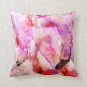 Four Flamingos Throw Pillow