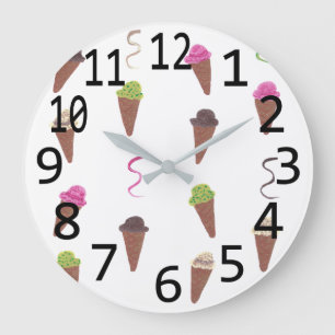 Four Flavours of Ice Cream on Cones, Clocks