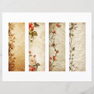 Four Floral Bookmarks