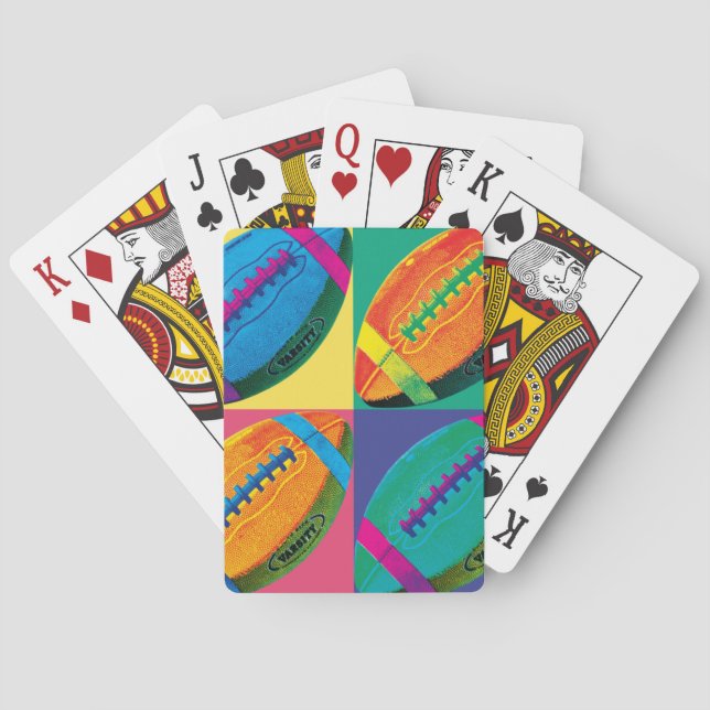 Four Footballs in Different Colours Playing Cards (Back)