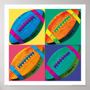 Four Footballs in Different Colours Poster