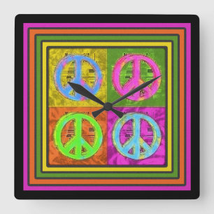FOUR FOR PEACE Clock