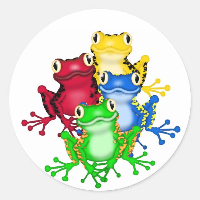 Four Frogs Tshirts and Gifts Classic Round Sticker (Front)