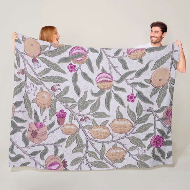 Four Fruit, William Morris Fleece Blanket (In Situ)