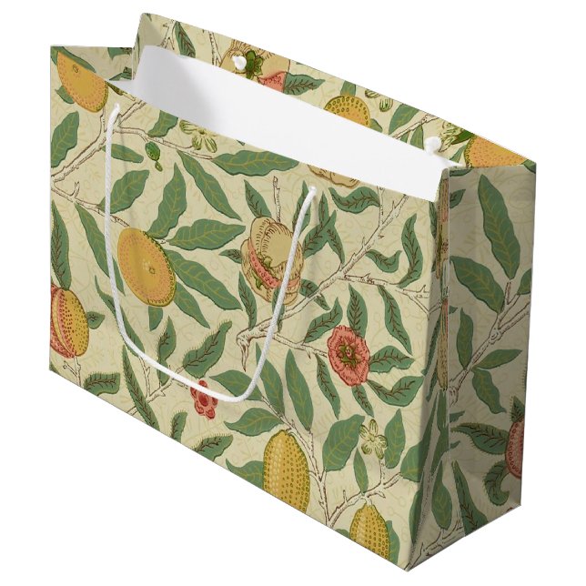 Four Fruit, William Morris Large Gift Bag (Front Angled)