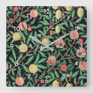Four Fruit, William Morris Square Wall Clock