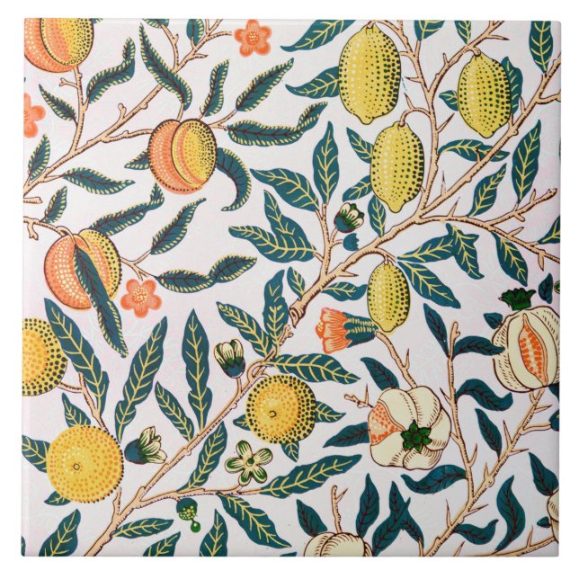 Four Fruit, William Morris Tile (Front)