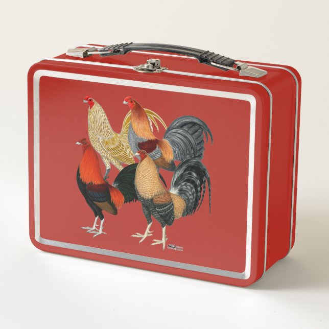 Four Gamecocks Metal Lunch Box (Front)