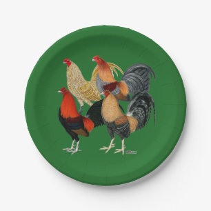 Four Gamecocks Paper Plate