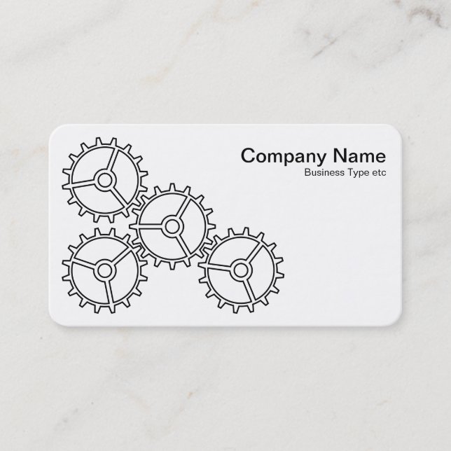 Four Gears II - Black and White Business Card (Front)