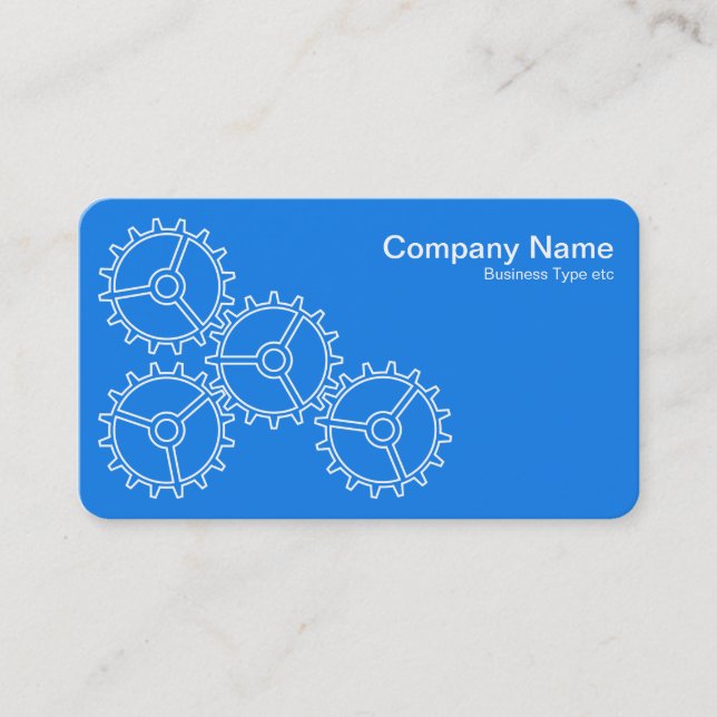 Four Gears II - White on Blur - Grey Back Business Card (Front)