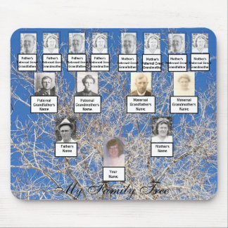Four Generation Leafless Winter Family Tree Photos Mouse Pad
