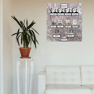 Four Generation Photos Plum Blossom Family Tree Poster