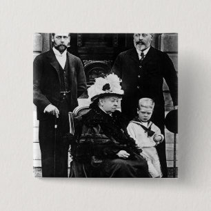 Four Generations of Victorian Royalty 2 Inch Square Button