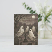 Four Ghosts Under the Full Moon in the Graveyard