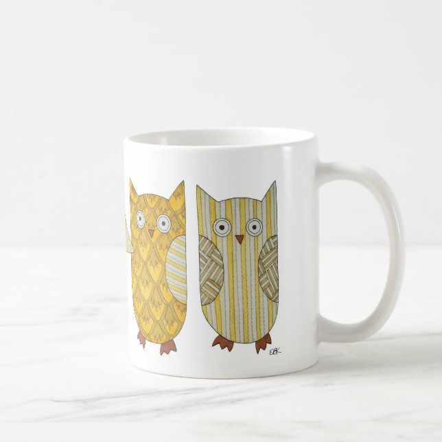 Four Gold Owls Coffee Mug (Right)