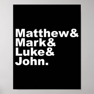 Four Gospels Matthew Mark Luke John Bible  Poster