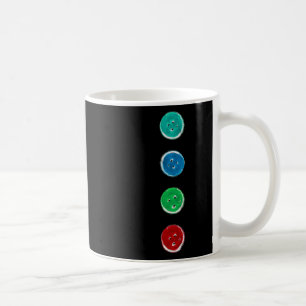Four Groovy Buttons Blue Cat Fun Halloween Custom Coffee Mug