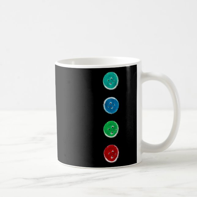 Four Groovy Buttons Blue Cat Fun Halloween Custom  Coffee Mug (Right)