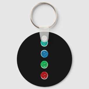 Four Groovy Buttons Blue Cat Fun Halloween Custom  Keychain