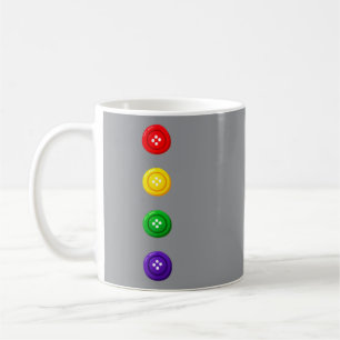 Four Groovy Buttons Blue Cat Funny Halloween Coffee Mug