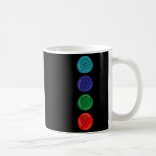 Four Groovy Buttons Blue Cat Funny Halloween Costu Coffee Mug