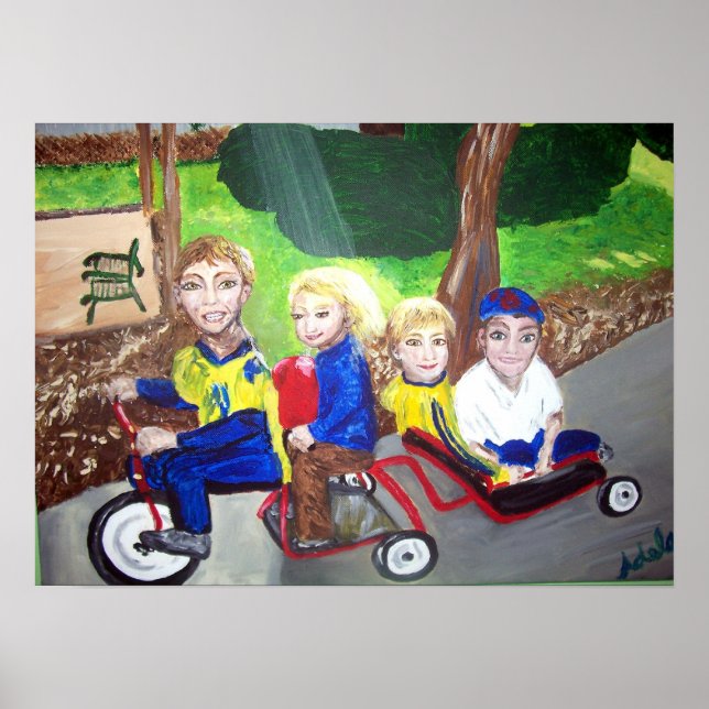 "Four Headed Bike" Poster (Front)