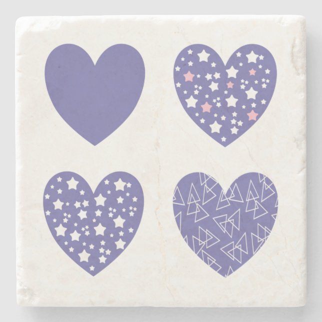 Four Hearts Stone Coaster (Front)