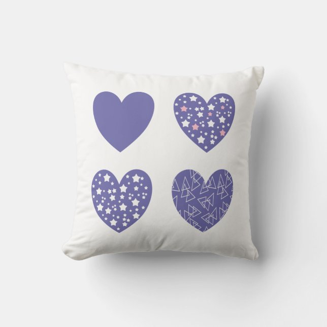 Four Hearts Throw Pillow (Front)