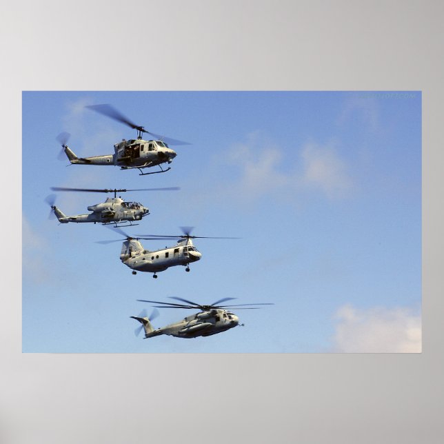 Four Helicopters Poster (Front)