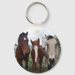 Four Horse Friend Of Different Breeds, Keychain