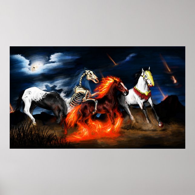 four horse of apocalypse bible biblical poster (Front)