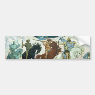 Four Horsemen of Apocalypse by Vasnetsov (1887) Bumper Sticker