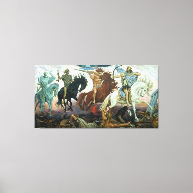 Four Horsemen of Apocalypse by Vasnetsov (1887) Canvas Print (Front)