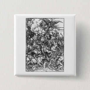 Four Horsemen of the Apocalypse - Albrecht Durer - 2 Inch Square Button