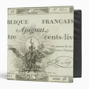 Four hundred livre banknote, 21st September 1792 Binder