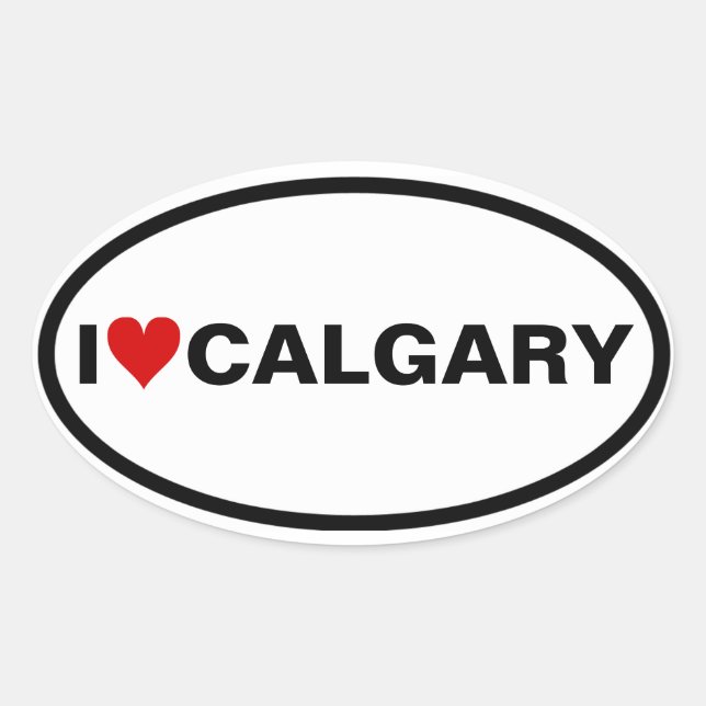 FOUR I [Heart] Calgary Oval Sticker (Front)