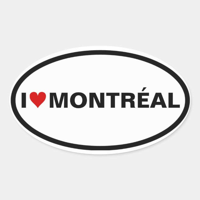 FOUR I [Heart] Montréal Oval Sticker (Front)