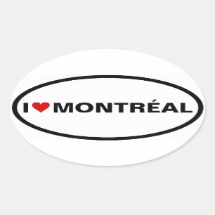 FOUR I [Heart] Montréal Oval Sticker