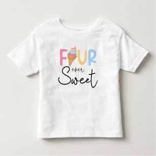 Four Is So Sweet Ice Cream Summer 4th Birthday Toddler T-shirt