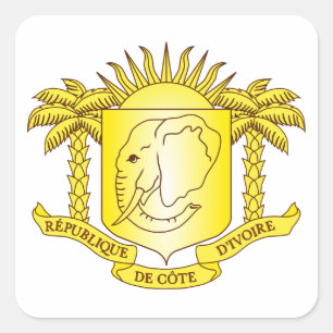 FOUR Ivory Coast Coat of Arms Square Sticker