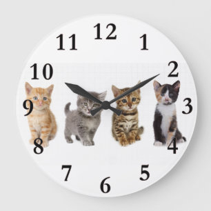 Four Kittens Round Wall Clock