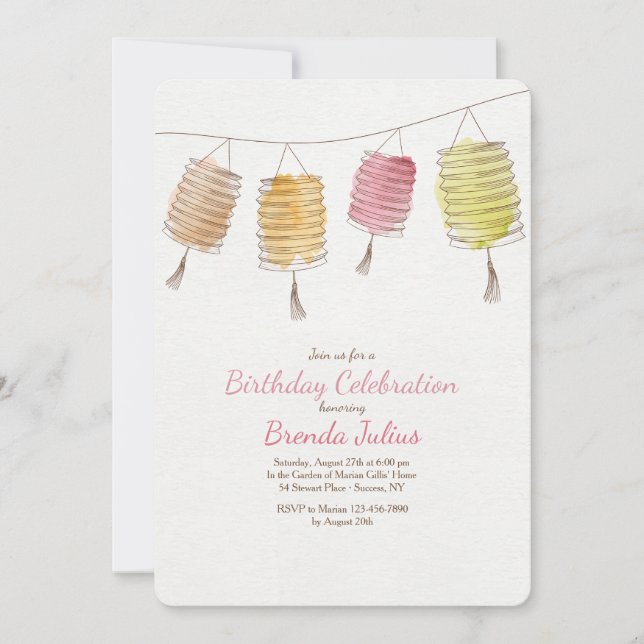 Four Lanterns Invitation (Front)