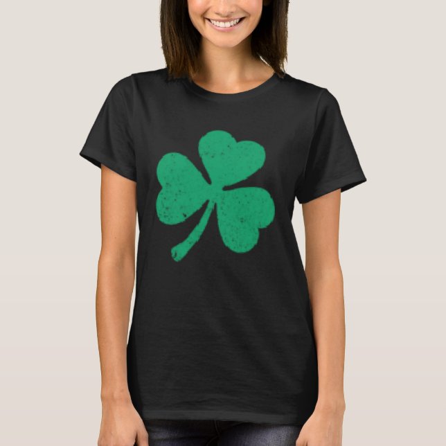 Four Leaf C Irish Shamrock St Patricks Day Green T-Shirt (Front)