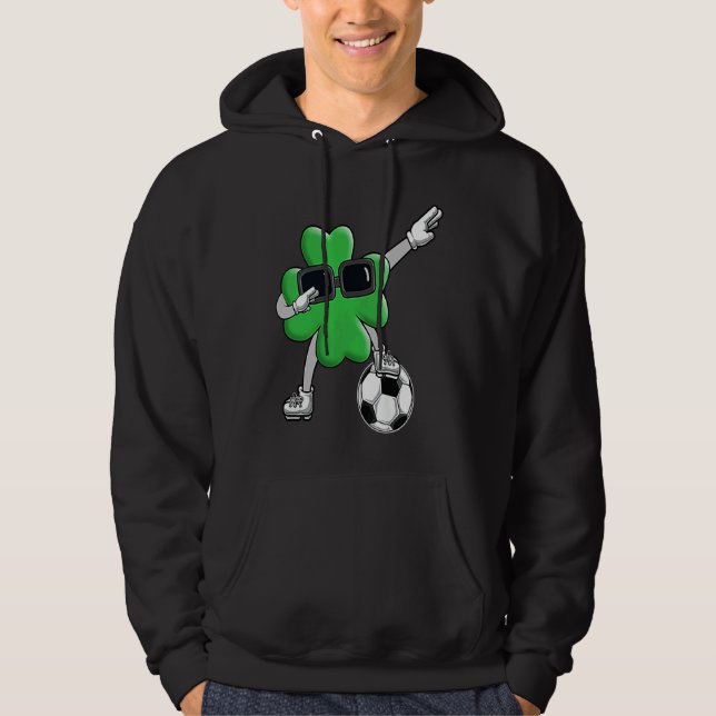 Four Leaf C Soccer Patrick's Day Lucky Day Hoodie (Front)
