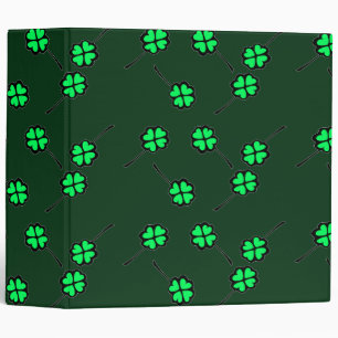 Four leaf clove on dark green Binder
