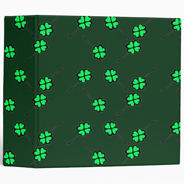  Four leaf clove on dark green Binder (Front/Spine)