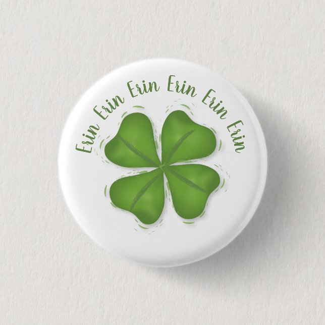 Four Leaf Clover 1 Inch Round Button (Front)