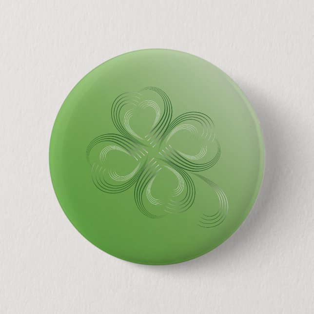 Four Leaf Clover 2 Inch Round Button (Front)