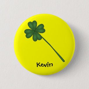 Four leaf clover 2 inch round button